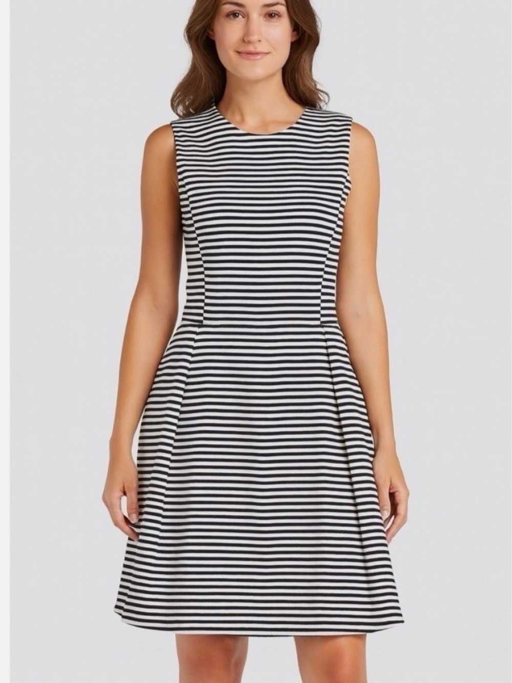 Kate Spade Striped Fit & Flare Dress Sz 2 Classic Preppy - Picture 2 of 8